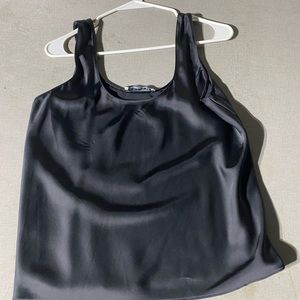 Abercrombie Small Satin Tank Top Black